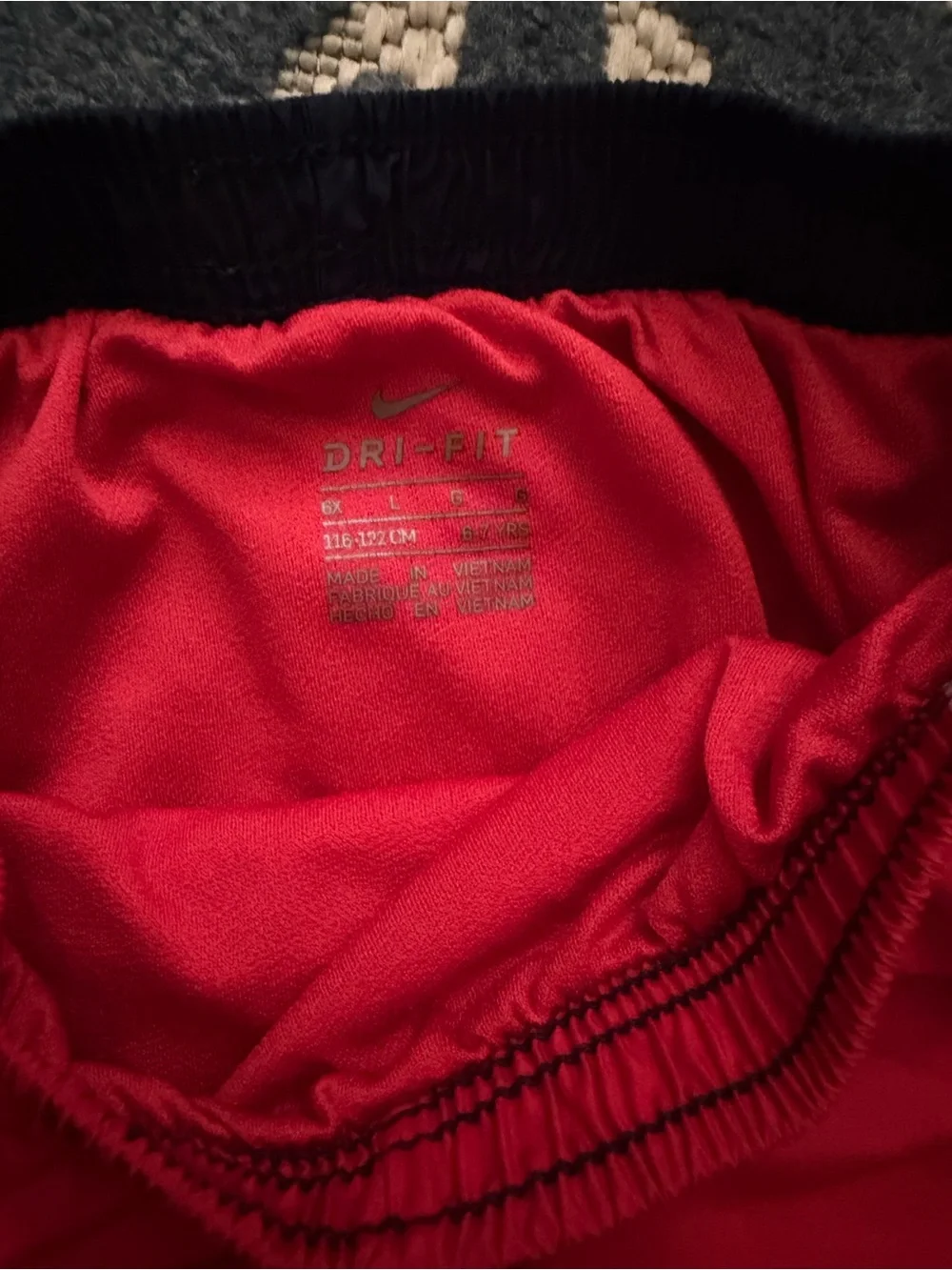 Nike Red & Navy Girls' Athletic Shorts with White Trim